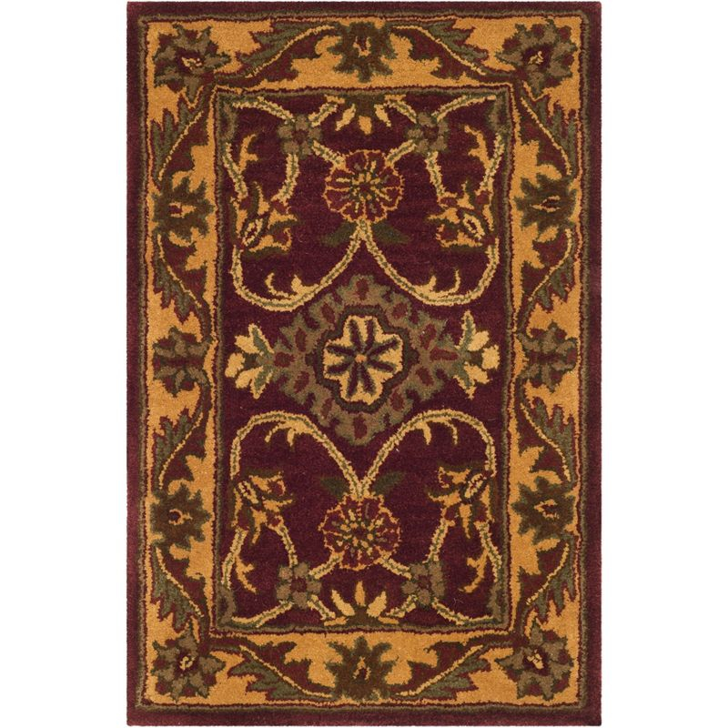 Golden Jaipur GJ250 Hand Tufted Accent Rug - Burgundy/Gold - 2'x3' - Safavieh.