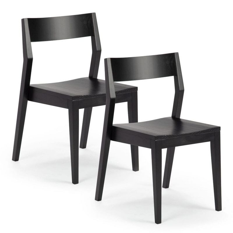 Plank+Beam Modern Dining Chair Set of 2, Solid Wood Chairs for Kitchen, Office, Living Room