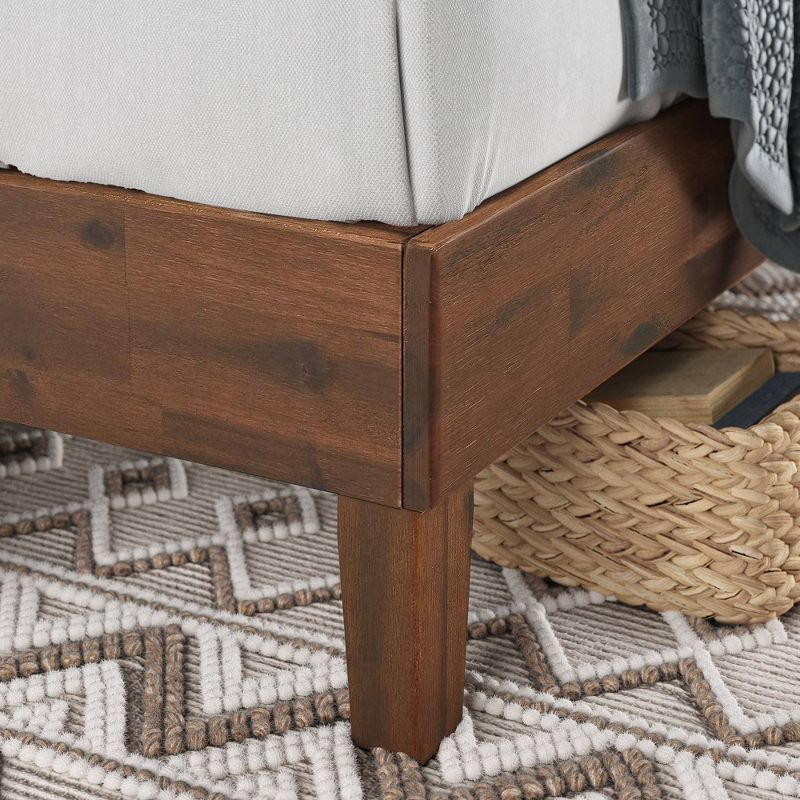 Full Marissa 12" Deluxe Wood Platform Bed Frame Brown - Zinus: Solid, No Box Spring Needed, Easy Setup