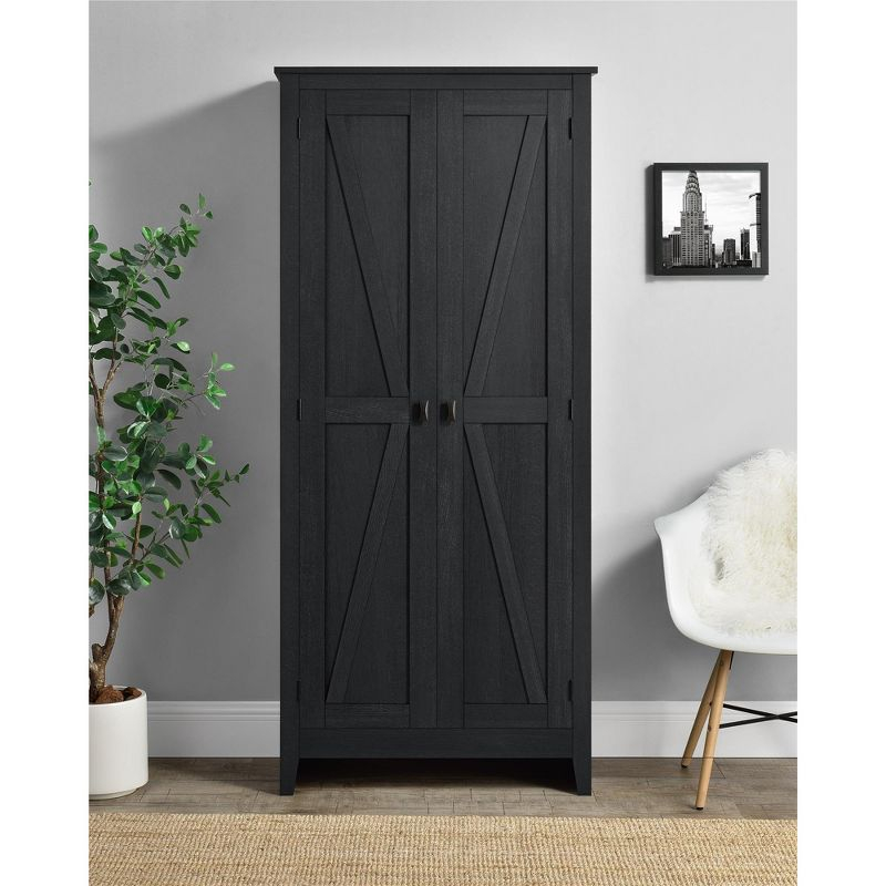 Farmington 31.5" Wide Storage Cabinet, Black Oak