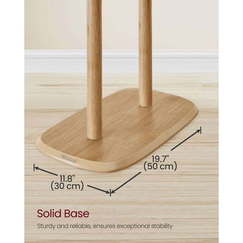 Coat Rack, Freestanding Hall Tree, Coat Rack Stand, 67.2-Inch High, 2 Height Options, for Coats,Hats, Bags, Entryway, Home Office, Natural Beige
