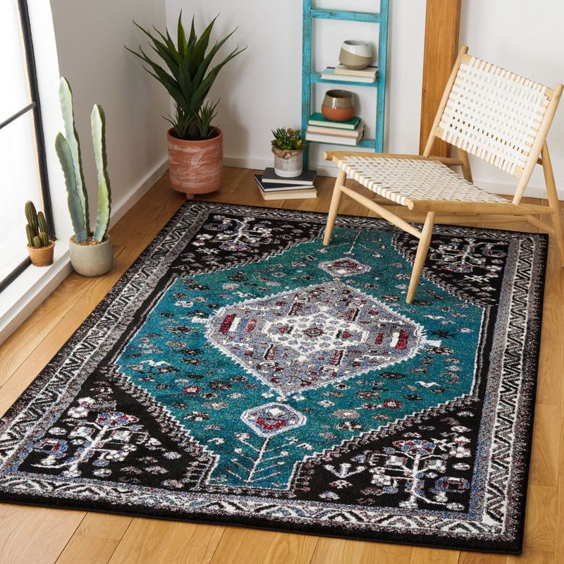 Vintage Hamadan VTH201 Power Loomed Accent Rug - Green/Black - 2'7"x5' - Safavieh.