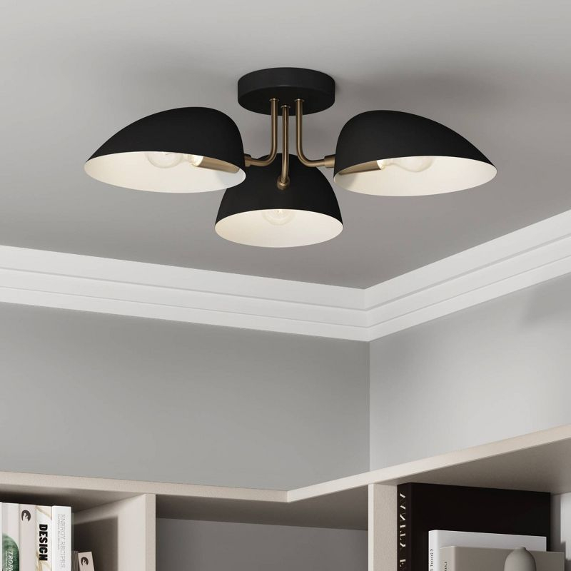 Nathan James Argo Flush Mount Black/Gold