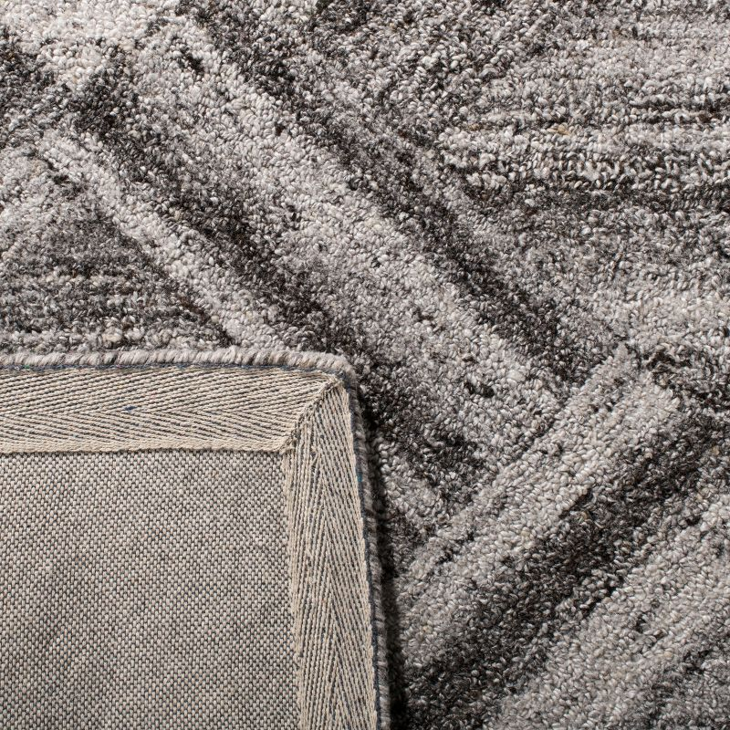 Abstract ABT607 Handmade Indoor Area Rug - Grey/Black - 6'x6' - Safavieh