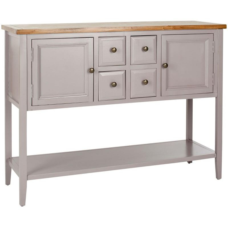 Charlotte Sideboard - Quartz Grey/Oak Top - Safavieh.