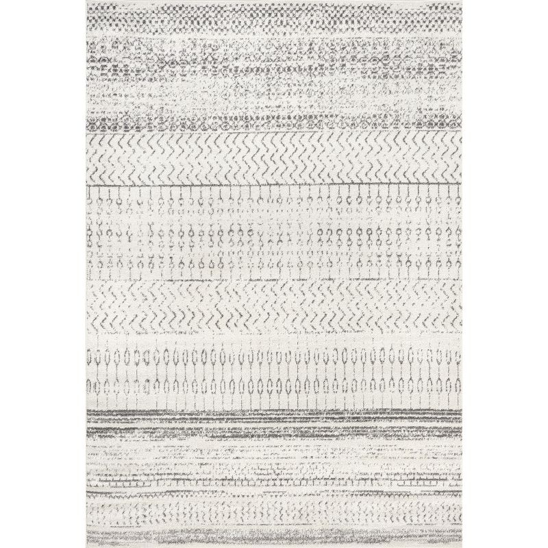 Nuloom Nova Striped 4x6 Indoor Area Rug for Living Room Bedroom Dining Room Kitchen, Grey/Off White