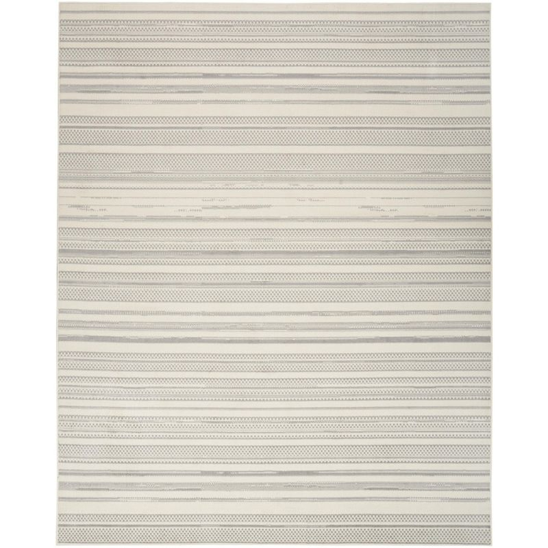 Nourison Grafix Abstract Striped Indoor Rug Ivory Grey 5'3" x 7'3"