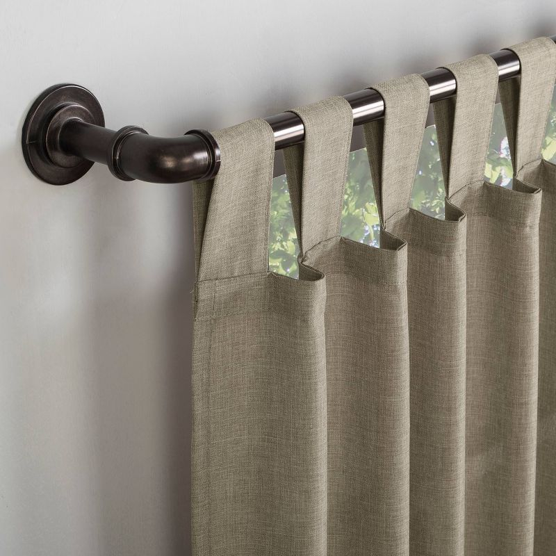 40"x84" No. 918 Light Filtering Semi-Sheer Joshua Heathered Texture Tab Top Curtain Panel Light Brown: Modern Indoor Curtain