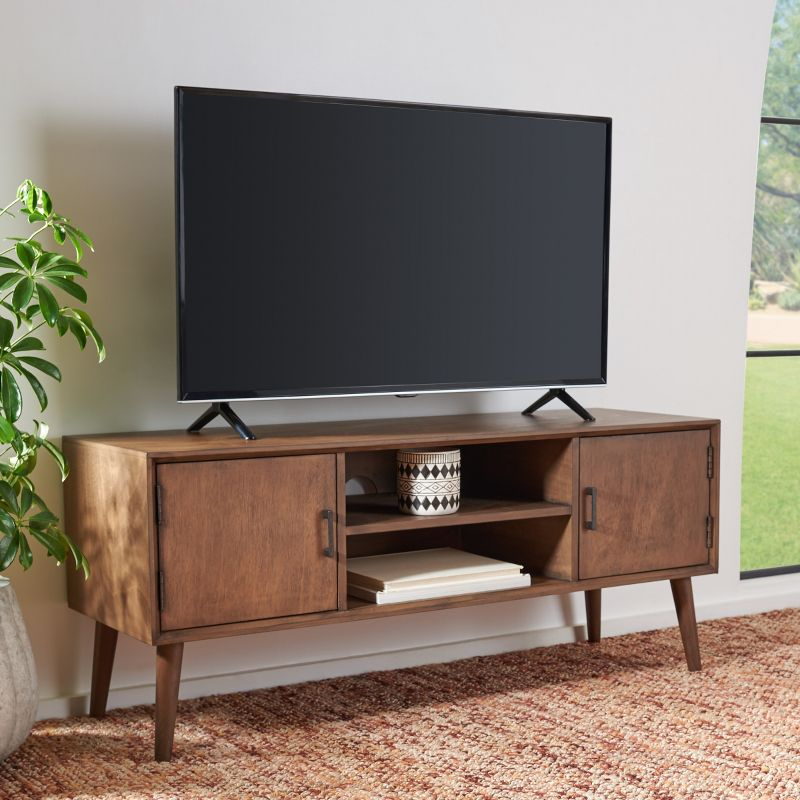 Sorrel Mid - Century Media Stand - Brown - Safavieh