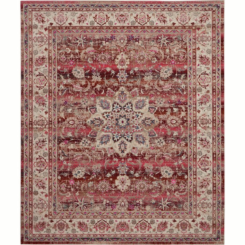 Nourison Vintage Kashan VKA01 Burgundy/Ivory/Blue Indoor Area Rug - 7'10 x 9'10