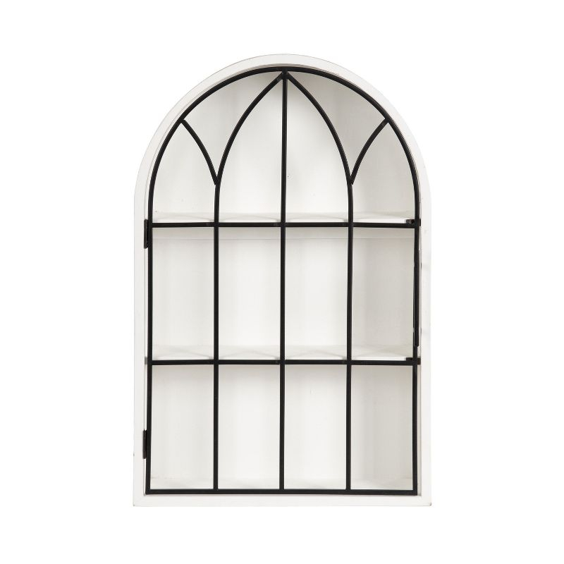 Kate and Laurel Megara Arched Wall Mounted Cabinet, 16x6x24, Black