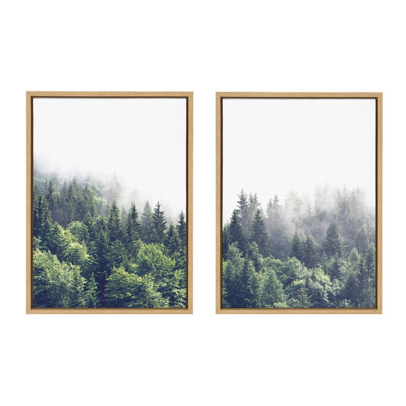 (Set of 2) 18" x 24" Sylvie Foggy Day Framed Canvas Set by Creative Bunch Natural - Kate & Laurel All Things Decor