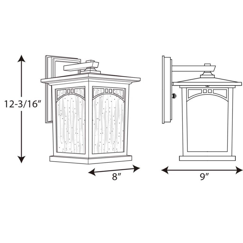 Progress Lighting, Residence Collection, 1-Light Outdoor Wall Lantern, Antique Bronze, Umber Textured Art Glass Shade