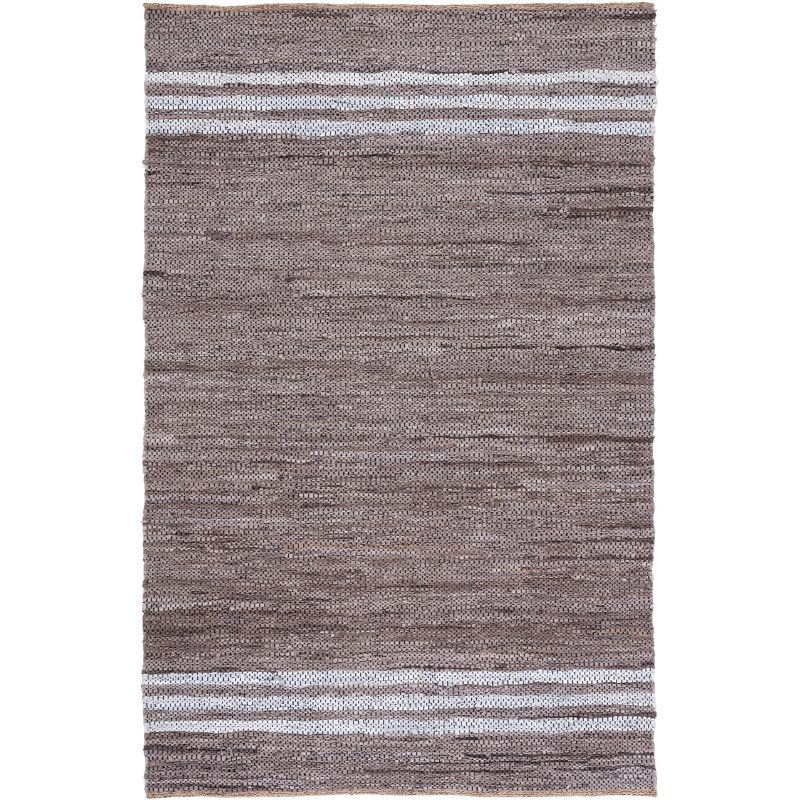 Vintage Leather VTL400 Hand Woven Indoor Accent Rug - Silver/Ivory - 3'x5' - Safavieh