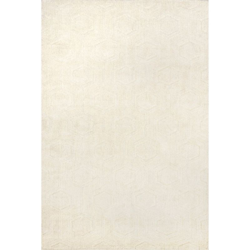 Nuloom Ambrose Geometric 9x12 Wool Indoor Area Rug for Living Room Bedroom Dining Room Kitchen, Ivory
