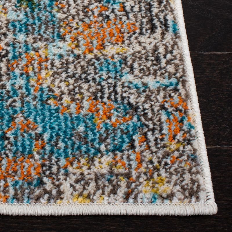 Madison MAD425 Power Loomed Indoor Runner Rug - Grey/Gold - 2'2"x8' - Safavieh