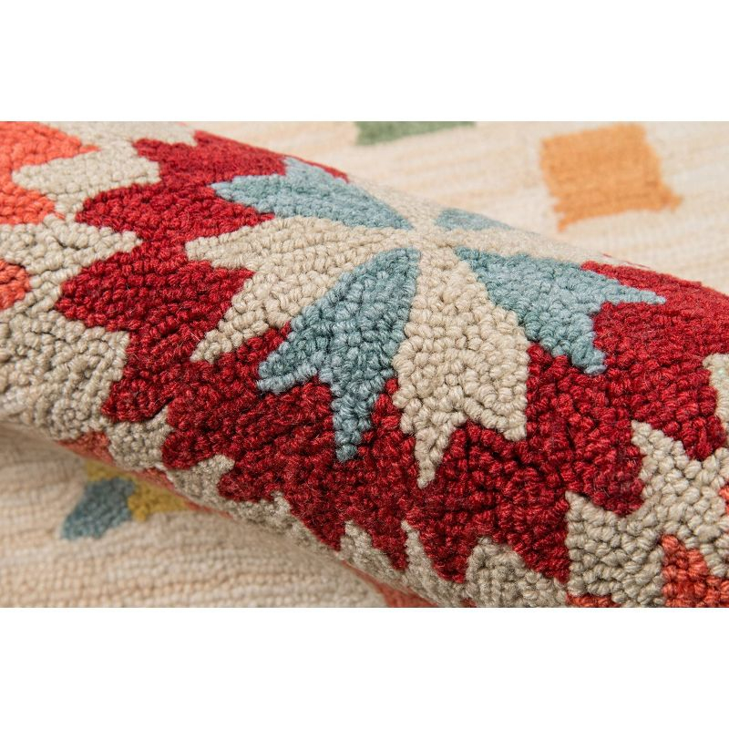 Momeni 8'x10' Geometric Tufted and Hooked Area Rug Beige: Handmade Low Pile Indoor Rug, Cotton Backing