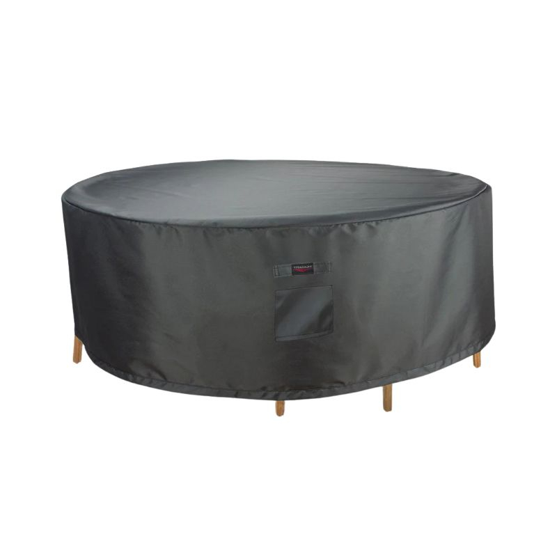 Shield Titanium 3-Layer Water Resistant Outdoor Dining Set Round Cover Dark Grey - 80x35"
