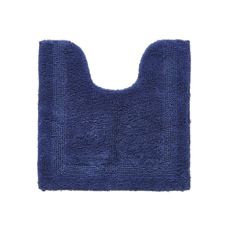 Better Trends Lux 100% Cotton Tufted Solid Reversible Bath Rug 20" x 20" Contour - Navy