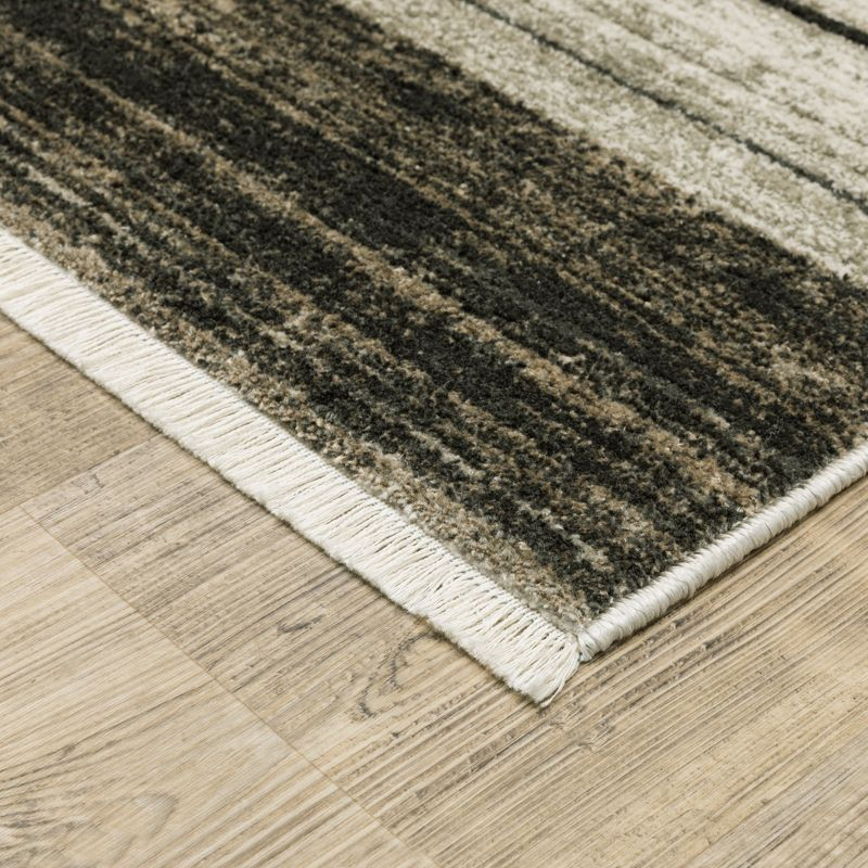 Oriental Weavers Bauer 090N2 Beige/ Charcoal Indoor Area Rug - 2'3" x 7'6"