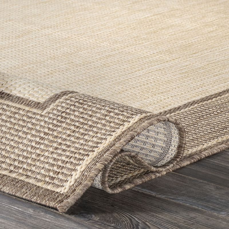 Nuloom Gris Bordered 3x5 Indoor/Outdoor Accent Rug for Living Room Patio Deck Front Porch Entryway Kitchen, Beige/Tan