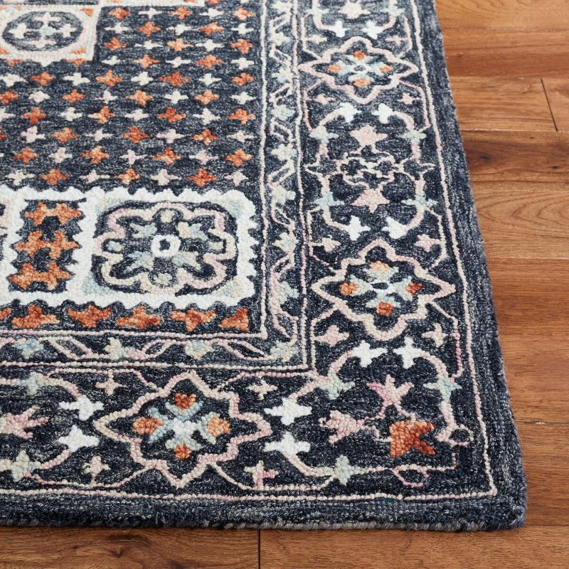 Aspen APN130 Hand Tufted Area Rug  - Black/Rust - 5'x5' - Safavieh.