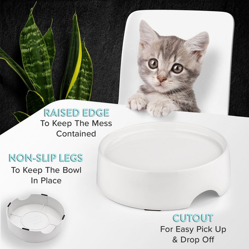 CatGuru Food Table for Cat Bowl, Marshmallow