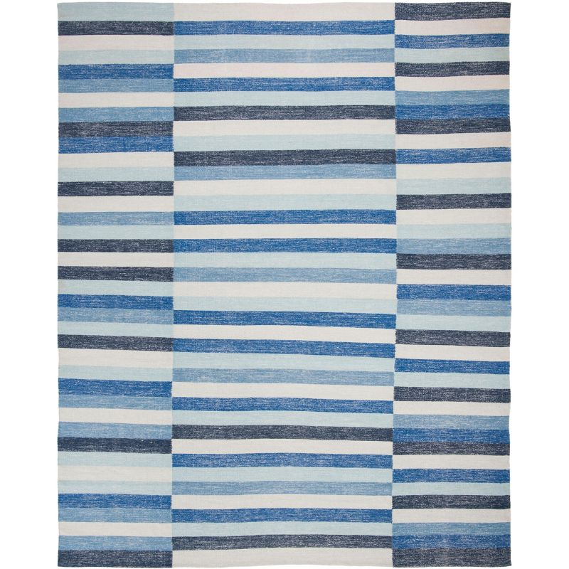 Striped Kilim STK411 Hand Woven Area Rug - Blue - 8'x10' - Safavieh.
