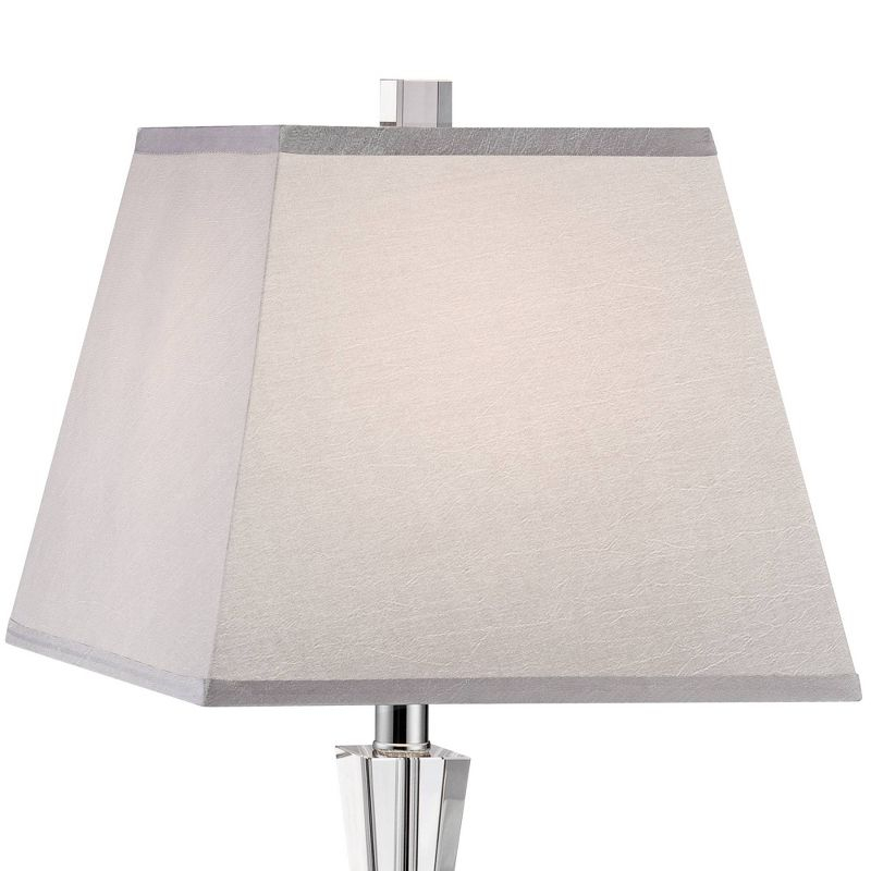Vienna Full Spectrum Deco Collection 27" Tall Modern Table Lamp Chrome Finish Metal Stacked Crystal Single Living Room Bedroom Bedside Nightstand