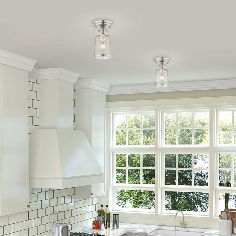 Livex Lighting Lawrenceville 1 - Light Flush Mount in  Brushed Nickel