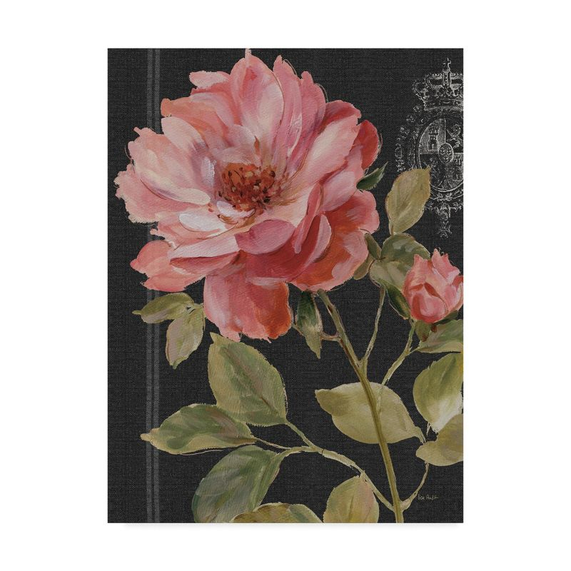 Trademark Fine Art - Lisa Audit 'Harmonious Rose Black' Canvas Art - 24x32