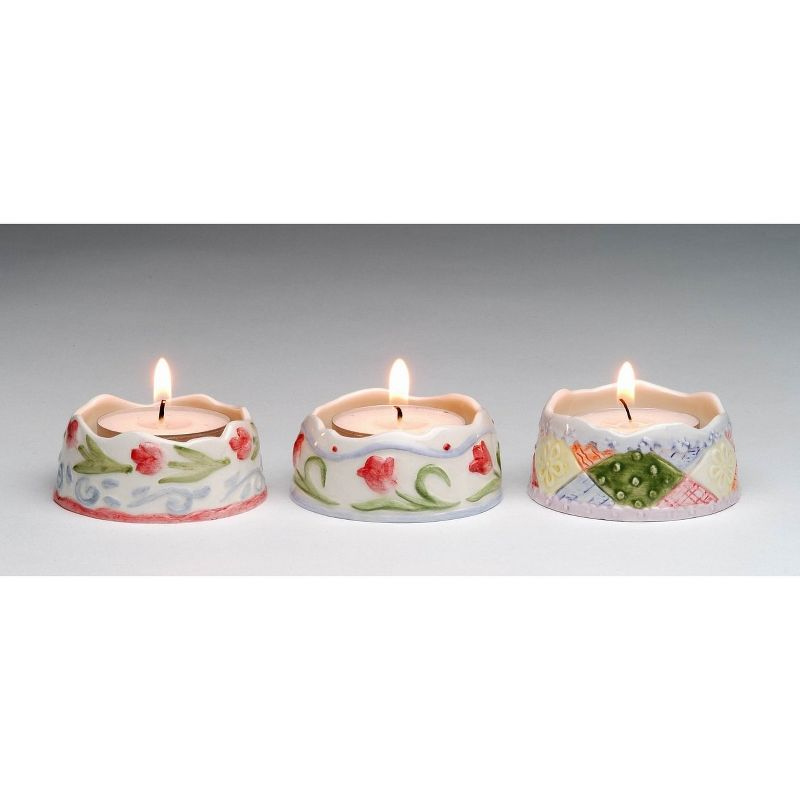 Kevins Gift Shoppe Ceramic Spring Tealight Candle Holders-Set of 3
