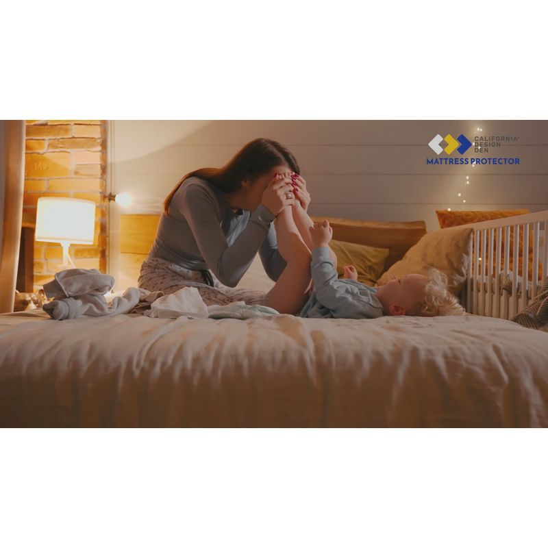 Waterproof Mattress Protector - Noiseless Machine Washable Easy-on Fitted Style by California Design Den - Bright White California King - 72" x 84"