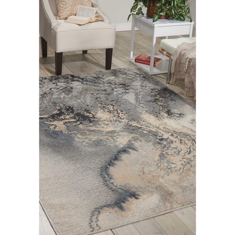 Nourison Maxell Modern Abstract Indoor Area Rug Grey 9'3" x 12'9"