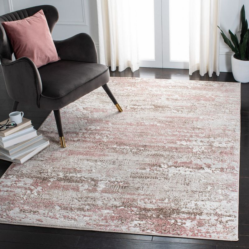 Meadow 500 MDW585 Power Loomed Indoor Area Rug - Beige/Pink - 4'x6' - Safavieh