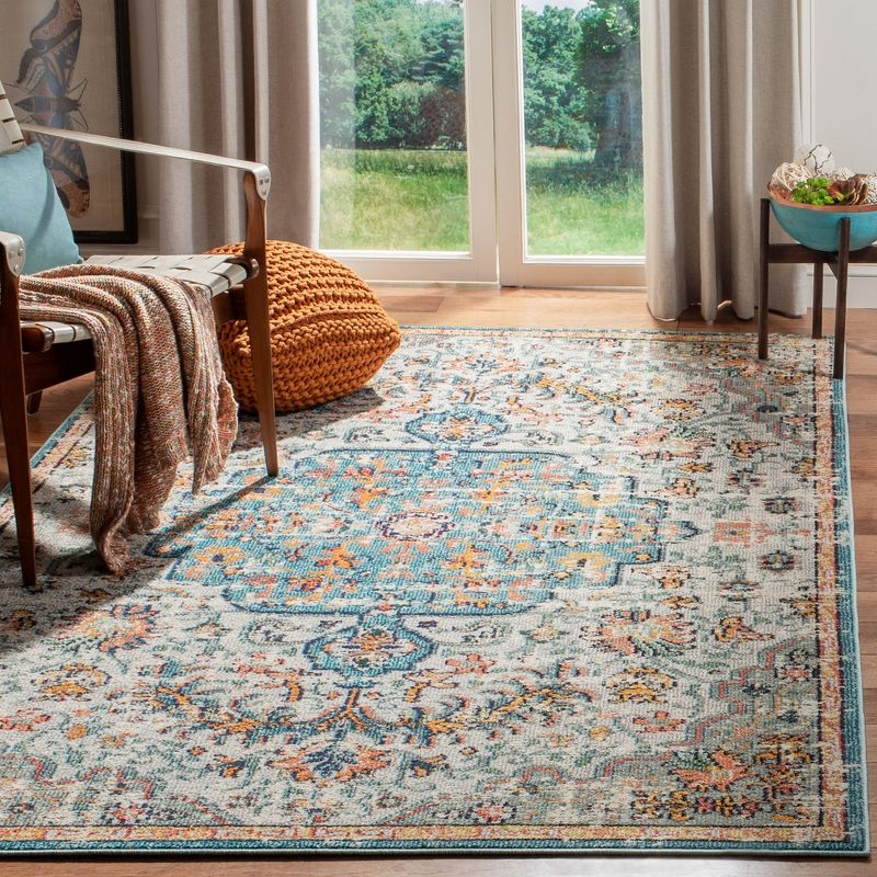 Madison MAD447 Power Loomed Indoor Area Rug - Grey/Light Blue - 5'3"x7'6" - Safavieh