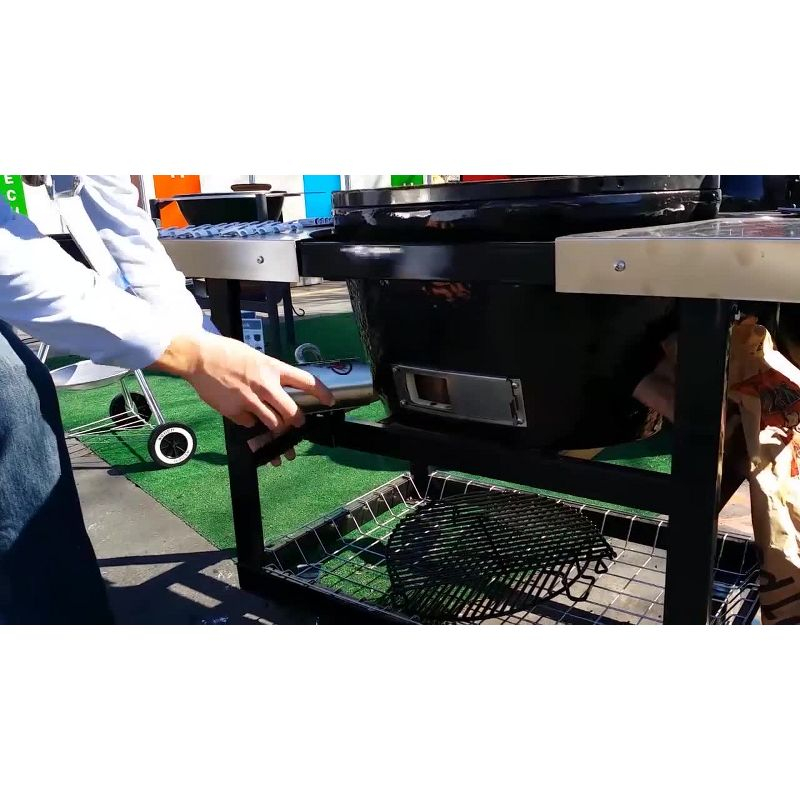 BBQ Dragon Grill Fan - Black: Stainless Steel Construction, No Assembly, Portable Charcoal Air Blower