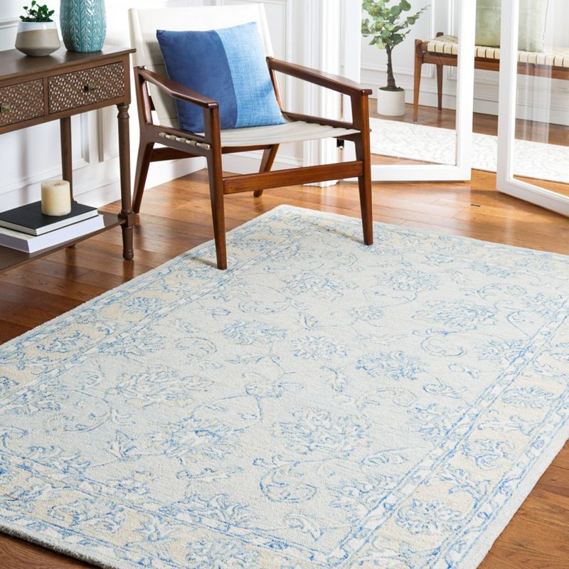 Micro-Loop MLP535 Hand Tufted Area Rug - Blue/Beige - 3'x3' - Safavieh.