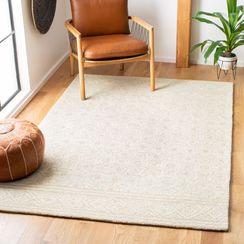 Micro-Loop MLP950 Hand Tufted Indoor Accent Rug - Ivory/Light Green - 4'x6' - Safavieh