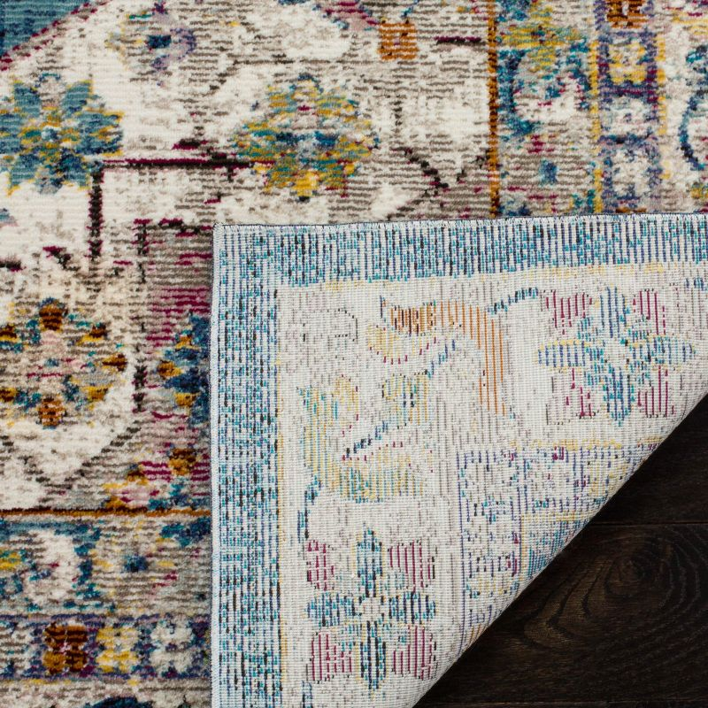 Aria ARA160 Power Loomed Area Rug - Blue/Creme - 6'5"x6'5" - Safavieh.