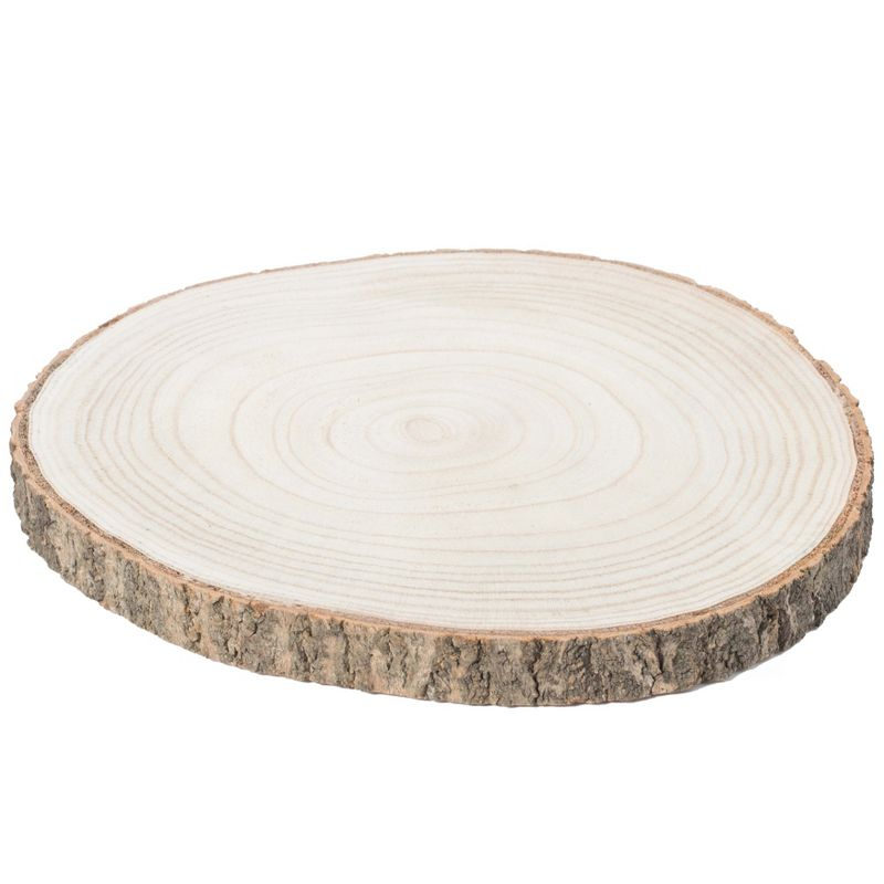 Vintiquewise Barky Natural Wood Slabs Rustic Ornament Slice Tray Table Charger -Approximately  12 Inch Dia