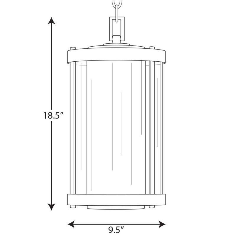 Progress Lighting Irondale 1-Light Black Hanging Lantern with Clear Glass Shade