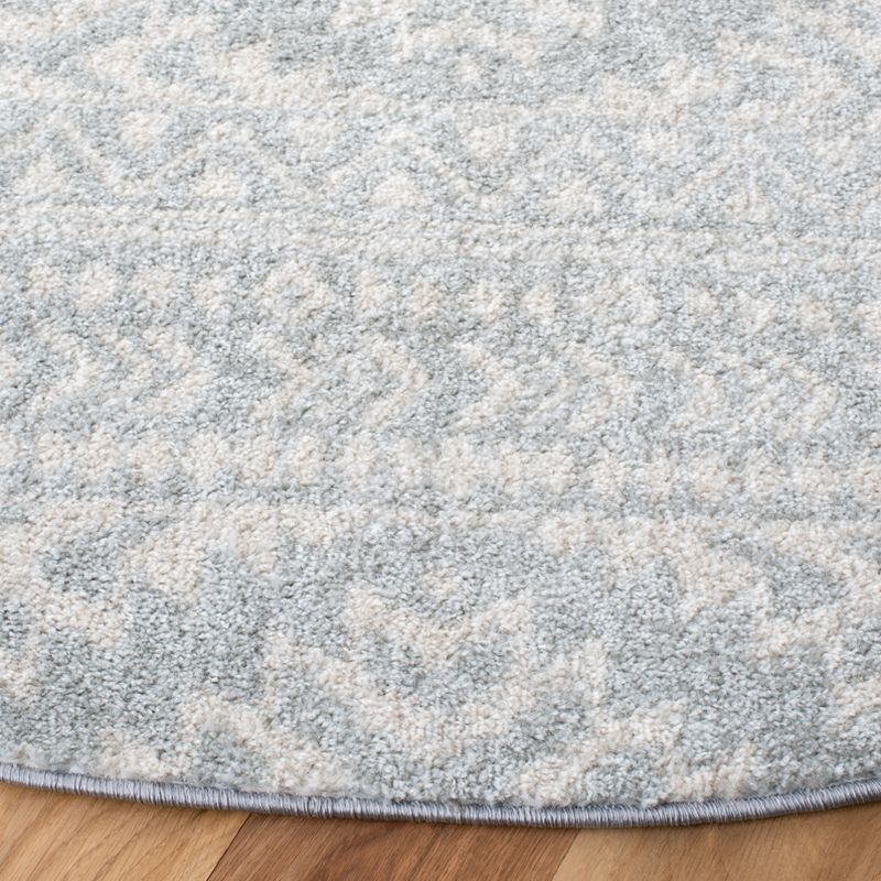 Tulum TUL272 Power Loomed Area Rug - Light Grey/Ivory - 3' round - Safavieh.