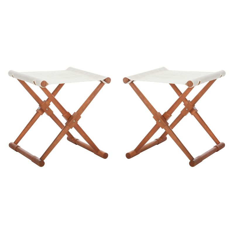 Breanne Patio Folding Stool (Set of 2) - Beige/Natural - Safavieh.