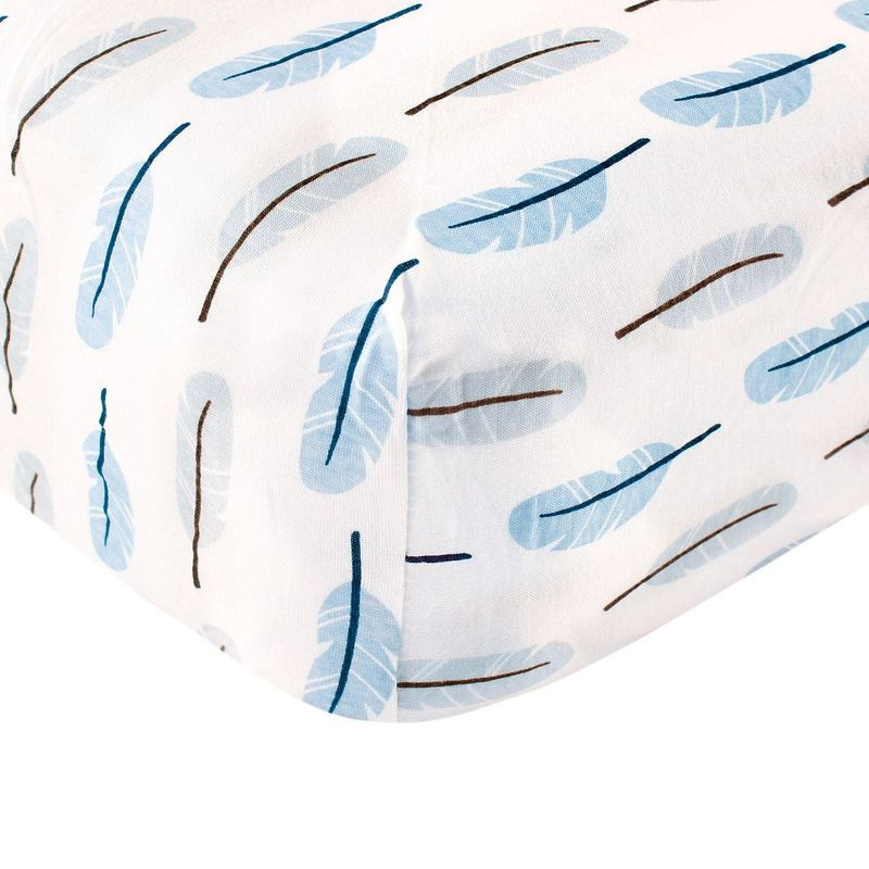 Touched by Nature Baby Boy Organic Cotton Crib Sheet, Feather, One Size