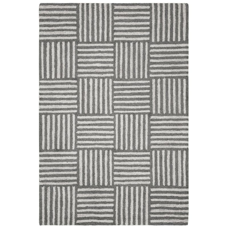 Abstract ABT602 Handmade Indoor Area Rug - Ivory/Dark Grey - 6'x9' - Safavieh
