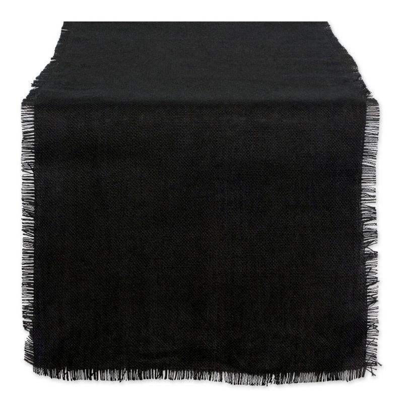 Design Imports Black Jute Table Runner 15X74