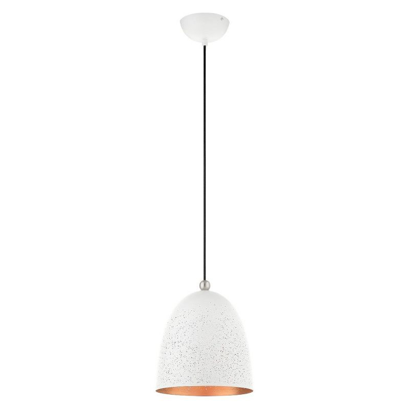 Livex Lighting Arlington 1 - Light Pendant in  White/Brushed Nickel