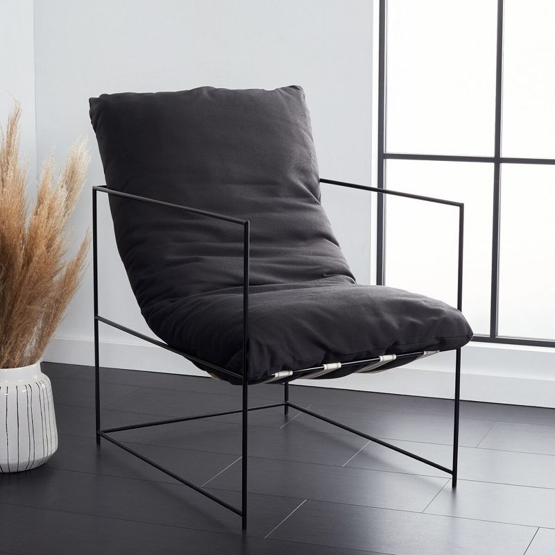 Portland Pillow Top Accent Chair - ACH4511 - Black/Black - Safavieh