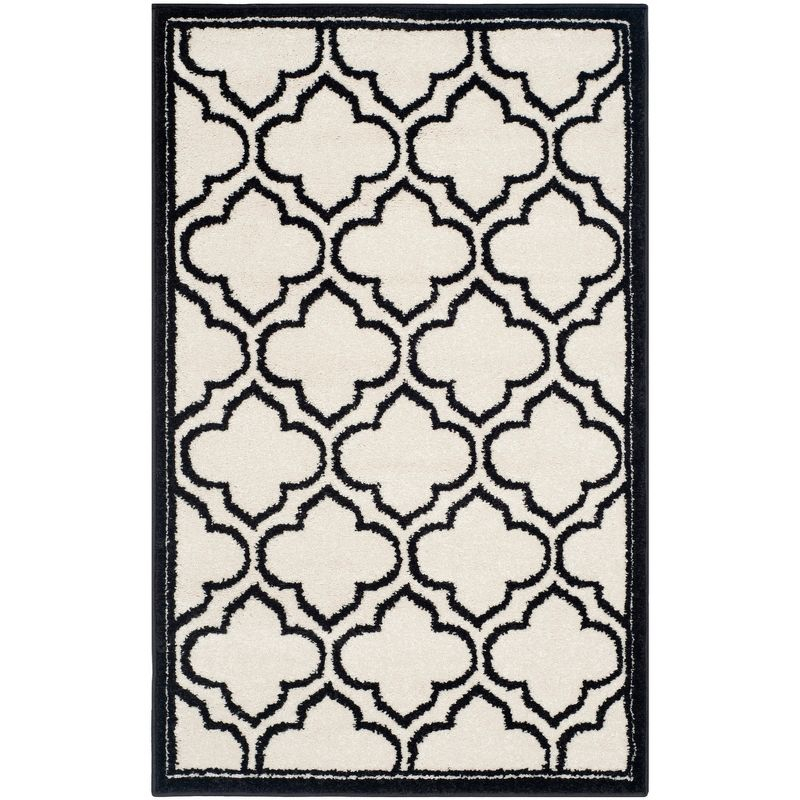 Amherst AMT412 Power Loomed Accent Rug - Ivory/Anthracite - 2'6"x4' - Safavieh.